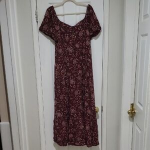 Floral Burgundy Dress